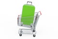 Shopping cart with Hardside Luggage with Spinner Wheels and Telescoping Handle, 3D rendering