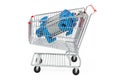 Shopping cart with horizontal multistage pump. 3D rendering