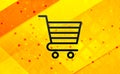 Shopping cart icon abstract digital banner yellow background Royalty Free Stock Photo