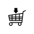 Shopping cart icon black and white