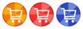 Shopping cart icon burst light round button set illustration Royalty Free Stock Photo