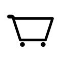 Shopping cart icon. Button sign. Online shop. Web template. Outline symbol. Flat art. Vector illustration. Stock image. Royalty Free Stock Photo