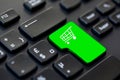 Shopping cart icon on a computer keyboard online shopping and delivery concept Royalty Free Stock Photo