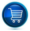 Shopping cart icon elegant blue round button illustration Royalty Free Stock Photo