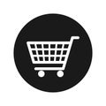 Shopping cart icon flat black round button vector illustration Royalty Free Stock Photo