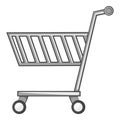 Shopping cart icon, gray monochrome style Royalty Free Stock Photo