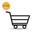 Shopping cart icon isolated flat style.