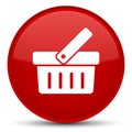 Shopping cart icon special red round button Royalty Free Stock Photo
