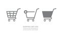 Shopping cart icon isolated on white background. Add to cart icon set. Flat design. Vector illustration Royalty Free Stock Photo