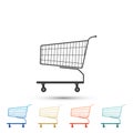 Shopping cart icon isolated on white background. Set elements in colored icons. Flat design. Vector Royalty Free Stock Photo