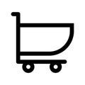 Shopping cart icon line isolated on white background. Black flat thin icon on modern outline style. Linear symbol and editable Royalty Free Stock Photo