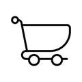 Shopping cart icon line isolated on white background. Black flat thin icon on modern outline style. Linear symbol and editable Royalty Free Stock Photo