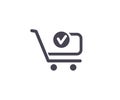 Shopping cart icon, online shopping, ordering logo design. E-commerce basket trolley vector design. Royalty Free Stock Photo