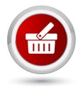 Shopping cart icon prime red round button Royalty Free Stock Photo