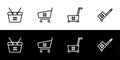 Shopping cart type icon set.