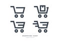 Shopping cart icon set isolated on white background. Royalty Free Stock Photo