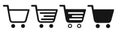 Shopping cart icon set. Shopping cart icon design collection. Vector differences black shopping Royalty Free Stock Photo