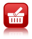 Shopping cart icon special red square button Royalty Free Stock Photo