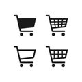 Shopping cart icon symbol. Flat shape trolley web store button. Online shop logo sign. Vector illustration image. Royalty Free Stock Photo