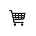 Shopping cart icon symbol. Flat shape trolley web store button. Online shop logo sign. Vector illustration image. Royalty Free Stock Photo