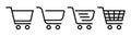 Shopping cart icon. Trolley symbol. Cart icon set. Outline shopping cart. Linear trolley symbol. Stock vector illustration