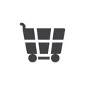 Shopping cart icon vector, filled flat sign, solid pictogram isolated on white. Royalty Free Stock Photo