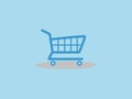 Shopping cart icon, vector illustration, minimal design Royalty Free Stock Photo