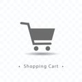 Shopping cart icon vector illustration on transparent background.
