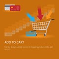 Shopping cart Icon Vector with an inscription. Royalty Free Stock Photo