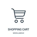 shopping cart icon vector from miscellaneous collection. Thin line shopping cart outline icon vector illustration. Linear symbol Royalty Free Stock Photo