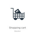 Shopping cart icon vector. Trendy flat shopping cart icon from education collection isolated on white background. Vector Royalty Free Stock Photo