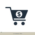 Shopping Cart Icon Vector. Trolley Logo Template Illustration Design. Vector EPS 10