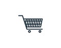 Shopping Cart Icon Vector, Trolley Logo Template Illustration Design