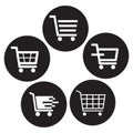 Shopping cart icons black and white Royalty Free Stock Photo