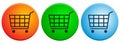 Shopping cart icons buttons on white Royalty Free Stock Photo