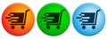 Shopping cart icons buttons on white Royalty Free Stock Photo