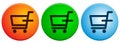 Shopping cart icons buttons on white Royalty Free Stock Photo