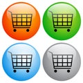 Shopping cart icons buttons on white Royalty Free Stock Photo