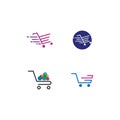 Shopping cart icons vector