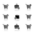 Shopping cart icons with reflection Royalty Free Stock Photo