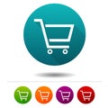 Shopping Cart icons. Sale signs. Shopping symbol. Circle web buttons Royalty Free Stock Photo