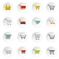 Shopping cart icons set in flat style Royalty Free Stock Photo