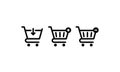 Shopping cart icons set. Supermarket trolley symbol for E-Commerce. Vector on isolated white background. EPS 10 Royalty Free Stock Photo