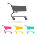 Shopping Cart Icons Set. Vector Trolley Icon