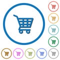 Shopping cart icons with shadows and outlines Royalty Free Stock Photo