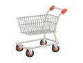 Shopping cart isolated on white background. 3d illustration Vector ,sell discount ,Front view EPS Royalty Free Stock Photo