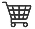 Shopping cart line art web button icon Royalty Free Stock Photo