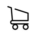 Shopping cart line icon isolated on white background. Black flat thin icon on modern outline style. Linear symbol and editable Royalty Free Stock Photo