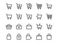 Shopping Cart Line Icon. Minimal Vector Illustration. Included Simple Outline Icons as Trolley, Supermarket Basket, Shop