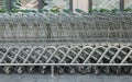 Shopping cart lined up Royalty Free Stock Photo